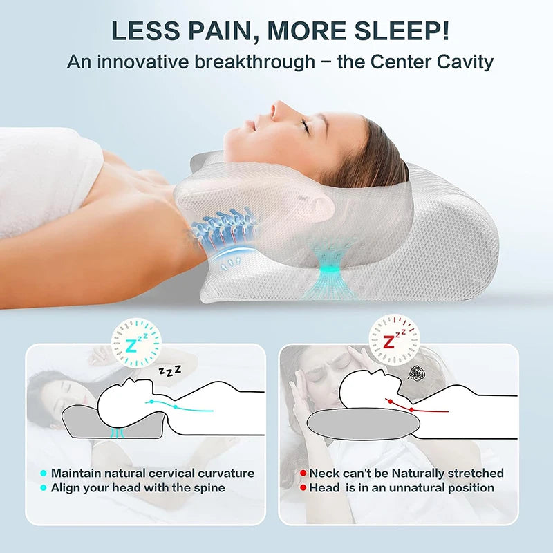 NoseFlow™ - Memory Foam Cervical Pillow