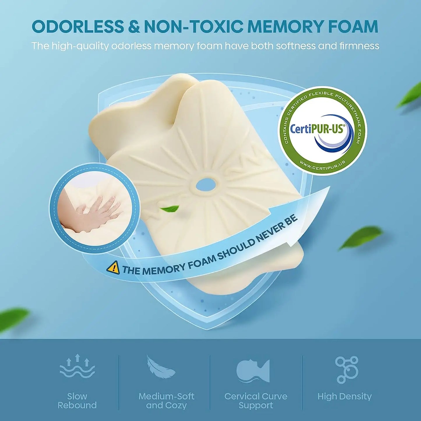 NoseFlow™ - Memory Foam Cervical Pillow