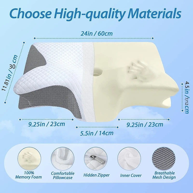 NoseFlow™ - Memory Foam Cervical Pillow