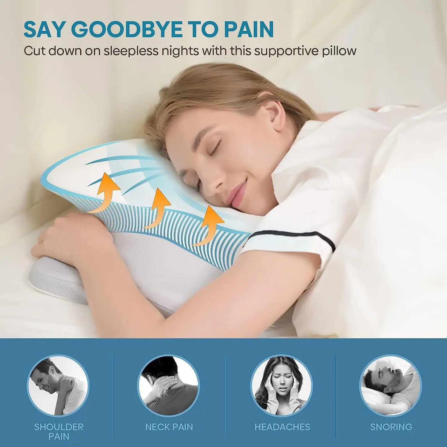 NoseFlow™ - Memory Foam Cervical Pillow